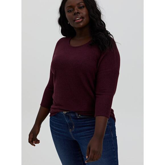 Torrid Size 3X Relaxed Fit Super Soft Plush Crew Neck Dolman Tee Top - Picture 1 of 6